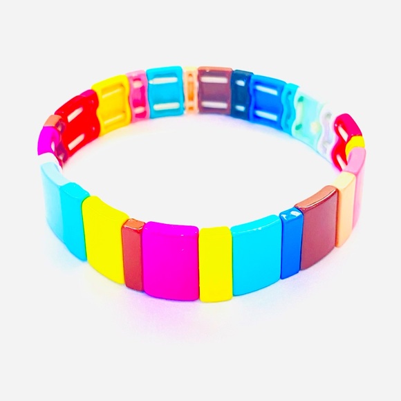 One size fits all colorful tile bracelet - Picture 1 of 1